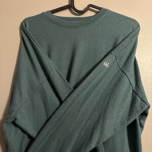 Alo Women’s Green Pullover Sweatshirt Cozy Casual Comfy Soft Weekend Oversized